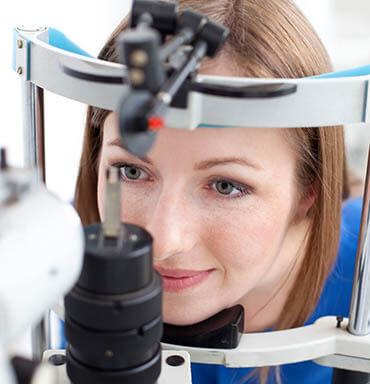 Closeup of a Woman Having an Eye Exam