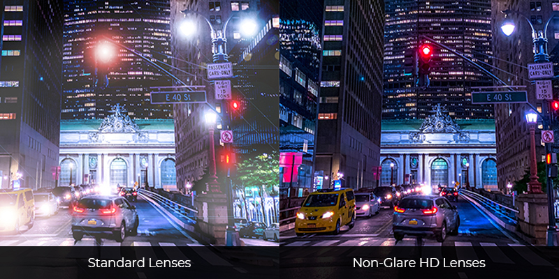 Standard Lenses vs Non-Glare HD Lenses